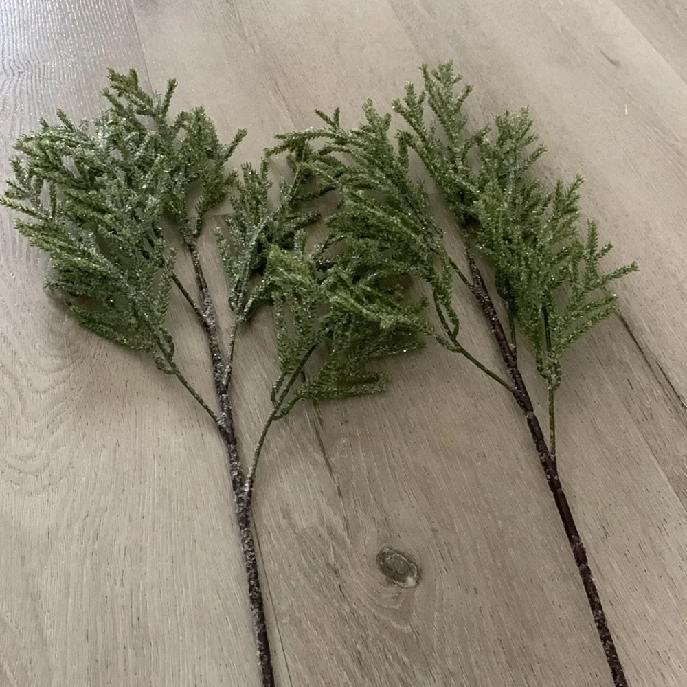 Set of two‎ Christmas branches with glitter home decor minimalist